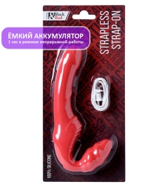 Страпон безремневой Black&Red с вибрацией